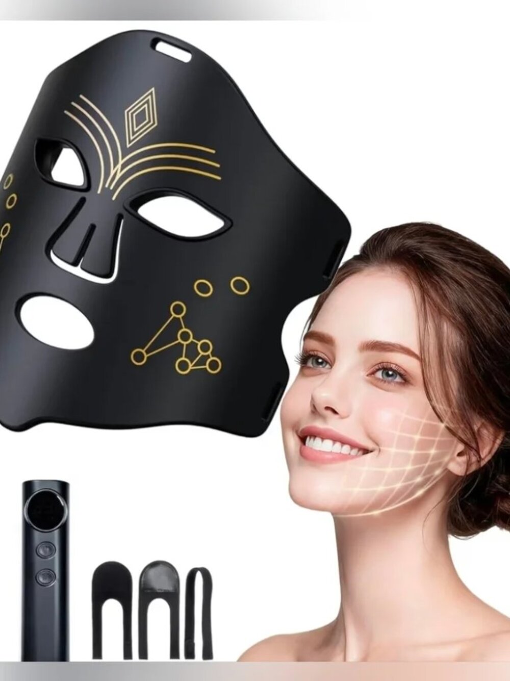 Red Light Therapy for Face, LED Face Mask 4 light Modes Universal Fit